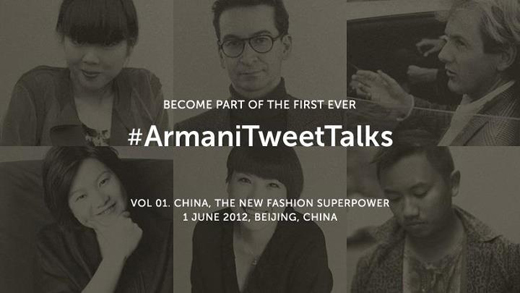 # ArmaniTweetTalks kicks off this Friday, June 1, 2012.