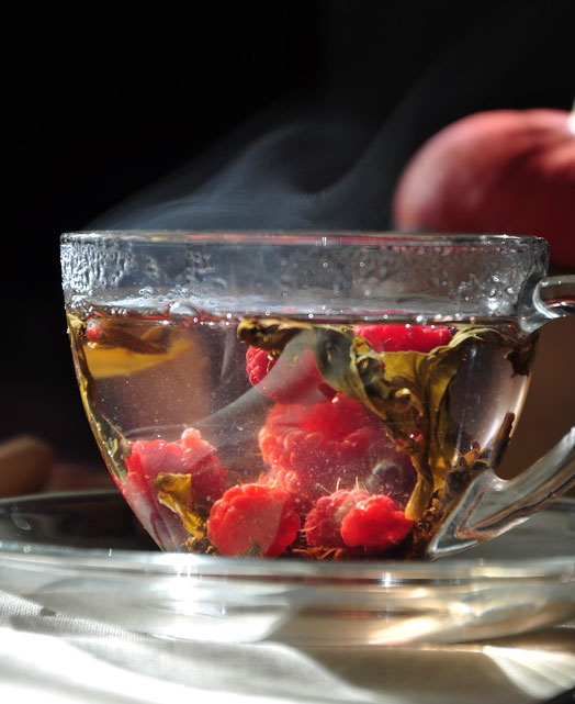 Hot raspberry tea