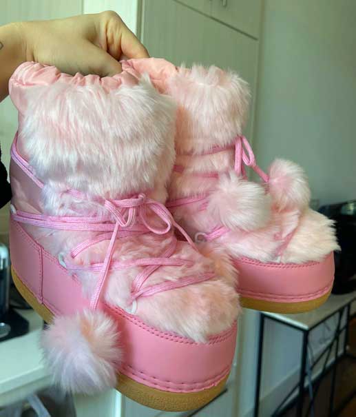 AliExpress 2022 Pink Black Snow Space Boots